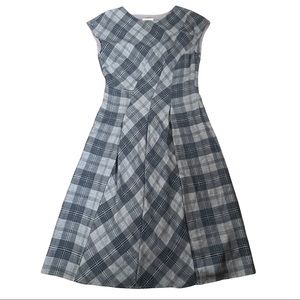 SUNDANCE Wool Falling Waters Dress Plaid Gray MIDI 2